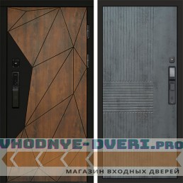 Входная дверь Геометрия смарт Мастино бетон темный