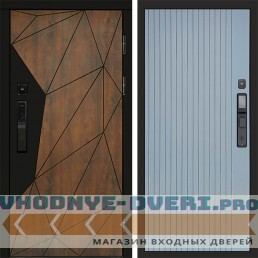 Входная дверь Геометрия смарт Flat grey софт