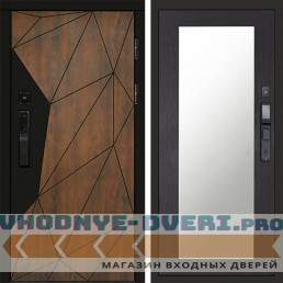 Входная дверь Геометрия смарт Зеркало триумф венге