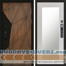Входная дверь Геометрия смарт Зеркало триумф лиственница