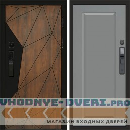 Входная дверь Геометрия смарт Гранд grey софт
