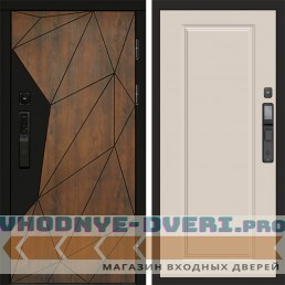 Входная дверь Геометрия смарт Гранд слоновая кость