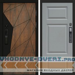 Входная дверь Геометрия смарт Лион grey софт