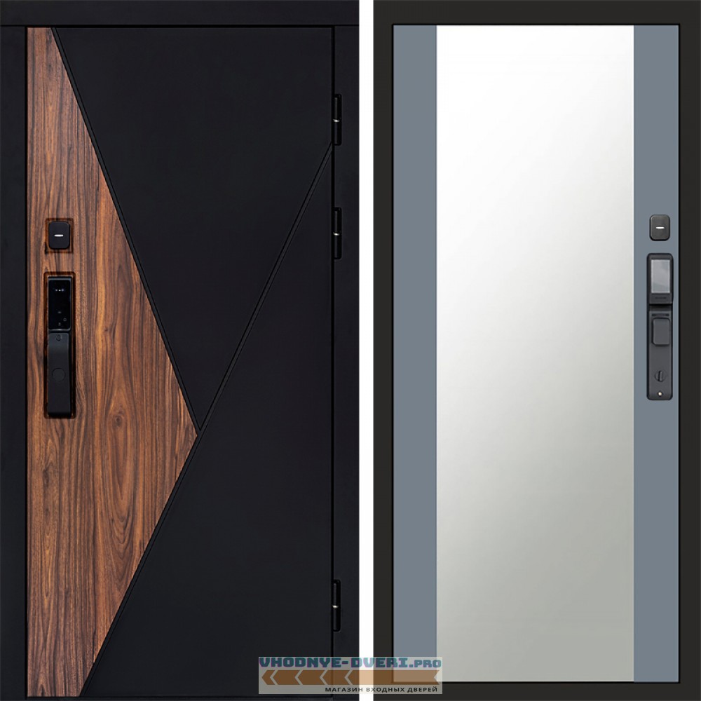 Входная дверь  Smart (Смарт) Матрикс (Matrix) Зеркало 27 Grey Софт