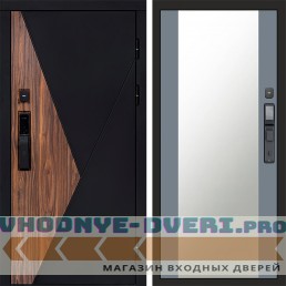 Входная дверь  Smart (Смарт) Матрикс (Matrix) Зеркало 27 Grey Софт
