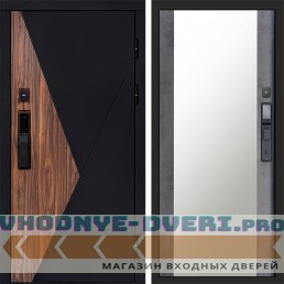 Входная дверь  Smart (Смарт) Матрикс (Matrix) Зеркало 27 бетон темный