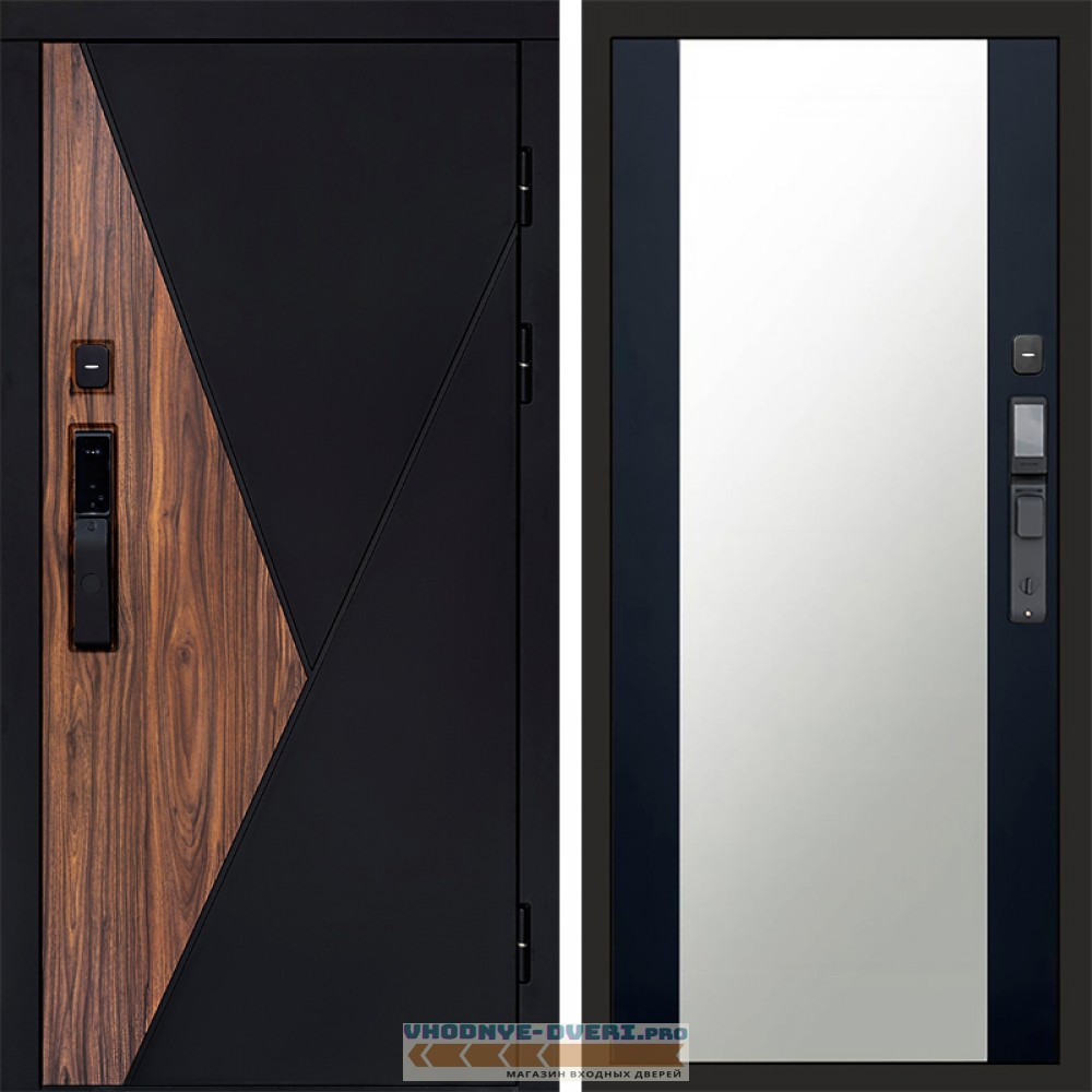 Дверь Termo Door  Smart (Смарт) Матрикс (Matrix) Зеркало 27 Черный кварц + тонировка