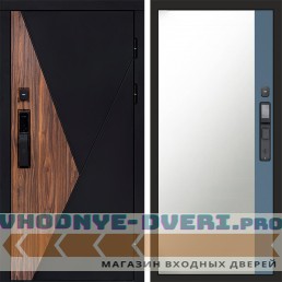 Входная дверь  Smart (Смарт) Матрикс (Matrix) Зеркало фацет Grey софт