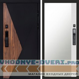 Входная дверь  Smart (Смарт) Матрикс (Matrix) Зеркало фацет Белый софт