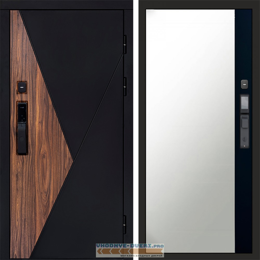Дверь Termo Door  Smart (Смарт) Матрикс (Matrix) Зеркало фацет Черный кварц