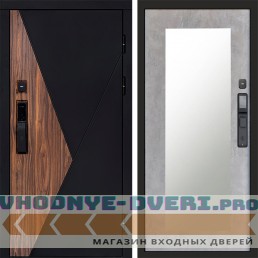 Входная дверь  Smart (Смарт) Матрикс (Matrix) Зеркало триумф бетон светлый