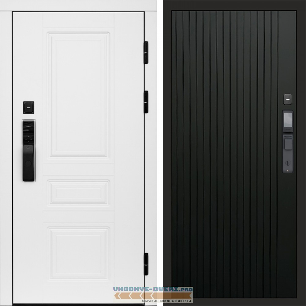 Termo Door  Smart (Смарт) Орегон White  Flat Черный кварц