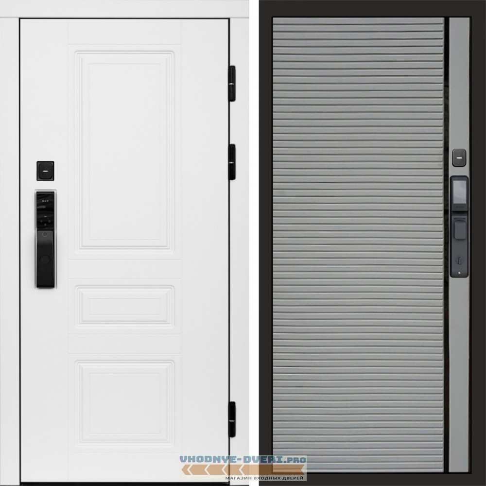 Входная дверь  Smart (Смарт) Орегон White  Porte Grey софт
