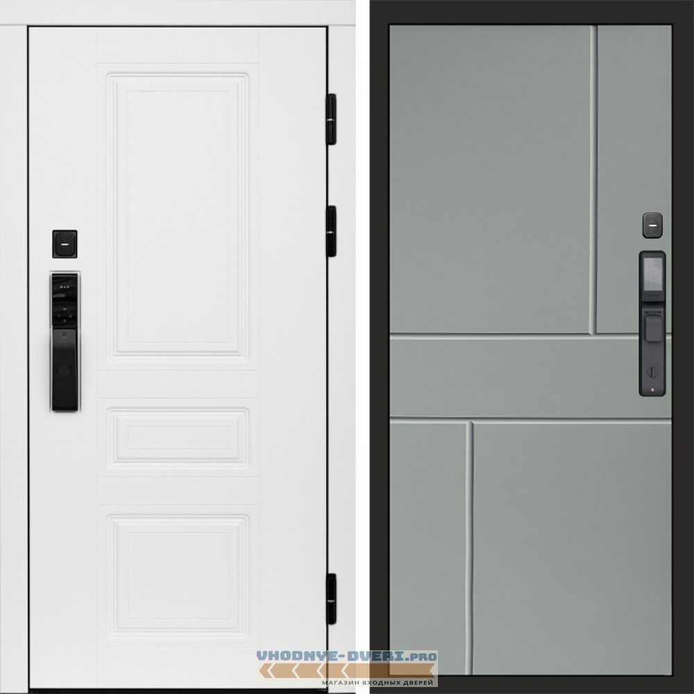 Дверь Termo Door  Smart (Смарт) Орегон White  Горизонт Grey софт