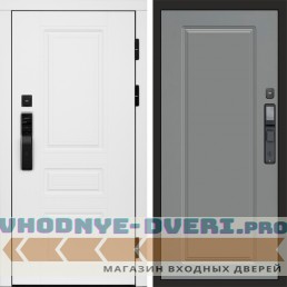 Входная дверь  Smart (Смарт) Орегон White  Гранд Grey софт