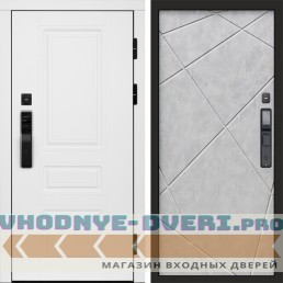 Входная дверь  Smart (Смарт) Орегон White  Лучи бетон светлый