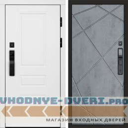 Входная дверь  Smart (Смарт) Орегон White  Лучи бетон темный