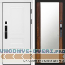 Входная дверь  Smart (Смарт) Орегон White  Зеркало 27 дуб