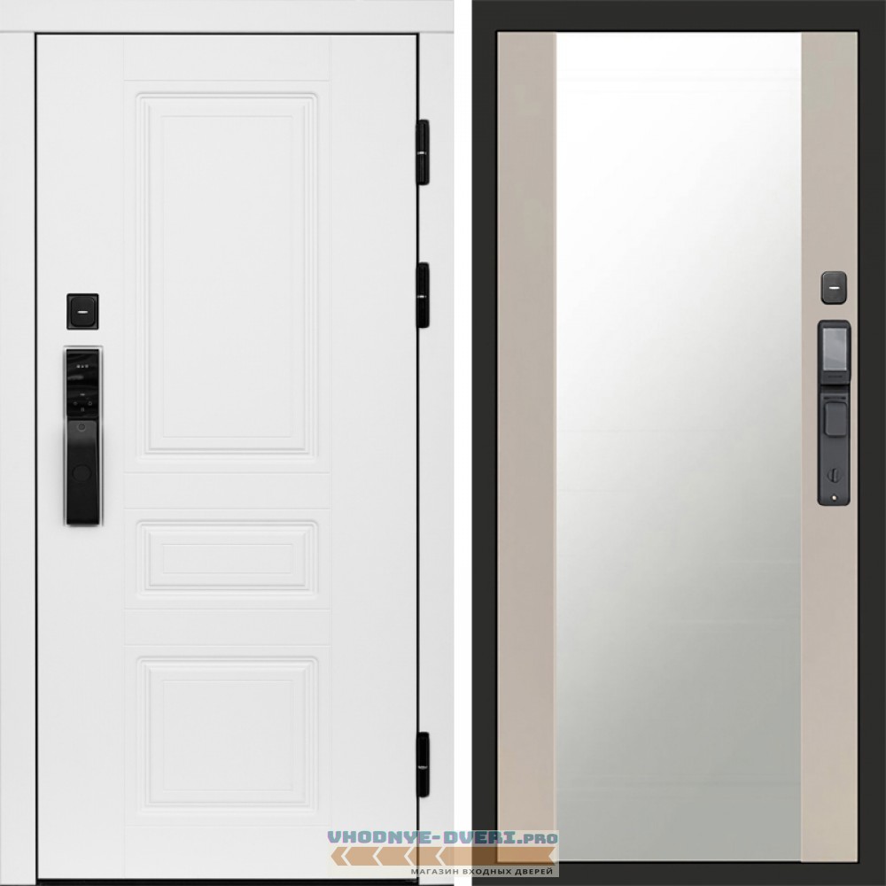 Дверь Termo Door  Smart (Смарт) Орегон White  Зеркало 27 Слоновая кость