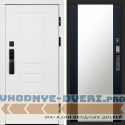 Дверь Termo Door  Smart (Смарт) Орегон White  Зеркало 27 Черный кварц + тонировка