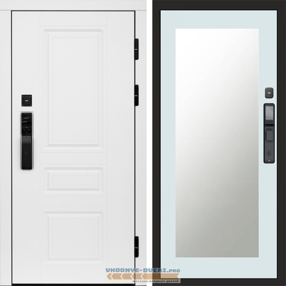 Дверь Termo Door  Smart (Смарт) Орегон White  Зеркало Триумф Белый софт