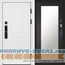 Входная дверь  Smart (Смарт) Орегон White  Зеркало триумф венге