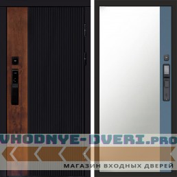 Входная дверь Престиж смарт Зеркало фацет grey софт