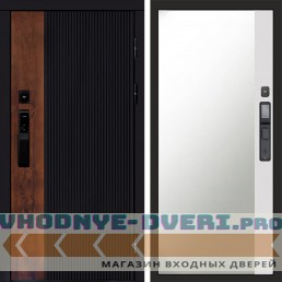 Входная дверь Престиж смарт Зеркало фацет белый софт
