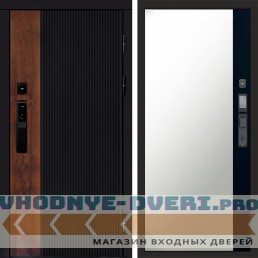 Входная дверь Престиж смарт Зеркало фацет черный кварц