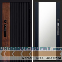 Входная дверь Престиж смарт Зеркало черный кварц+тонировка