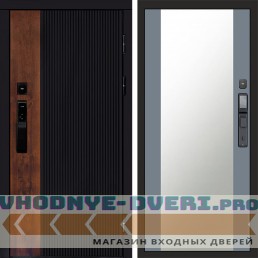 Входная дверь Престиж смарт Зеркало grey софт