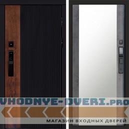 Входная дверь Престиж смарт Зеркало бетон темный