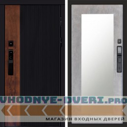 Входная дверь Престиж смарт Зеркало триумф бетон светлый