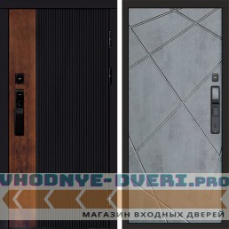 Входная дверь Престиж смарт Лучи бетон темный