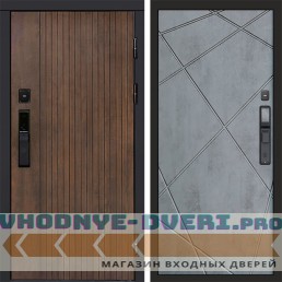 Входная дверь  Smart (Смарт) Твист Ультра Лучи бетон темный