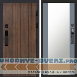 Входная дверь  Smart (Смарт) Твист Ультра Зеркало 27 Grey Софт