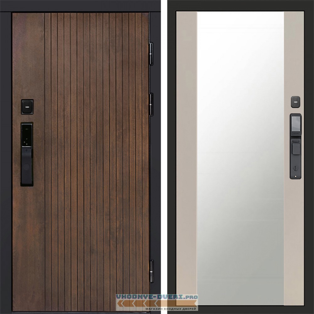 Дверь Termo Door  Smart (Смарт) Твист Ультра Зеркало 27 Слоновая кость