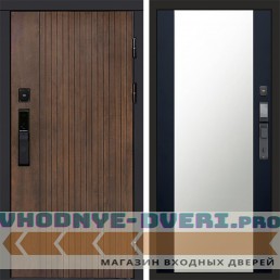 Дверь Termo Door  Smart (Смарт) Твист Ультра Зеркало 27 Черный кварц + тонировка