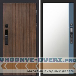 Входная дверь  Smart (Смарт) Твист Ультра Зеркало фацет Grey софт