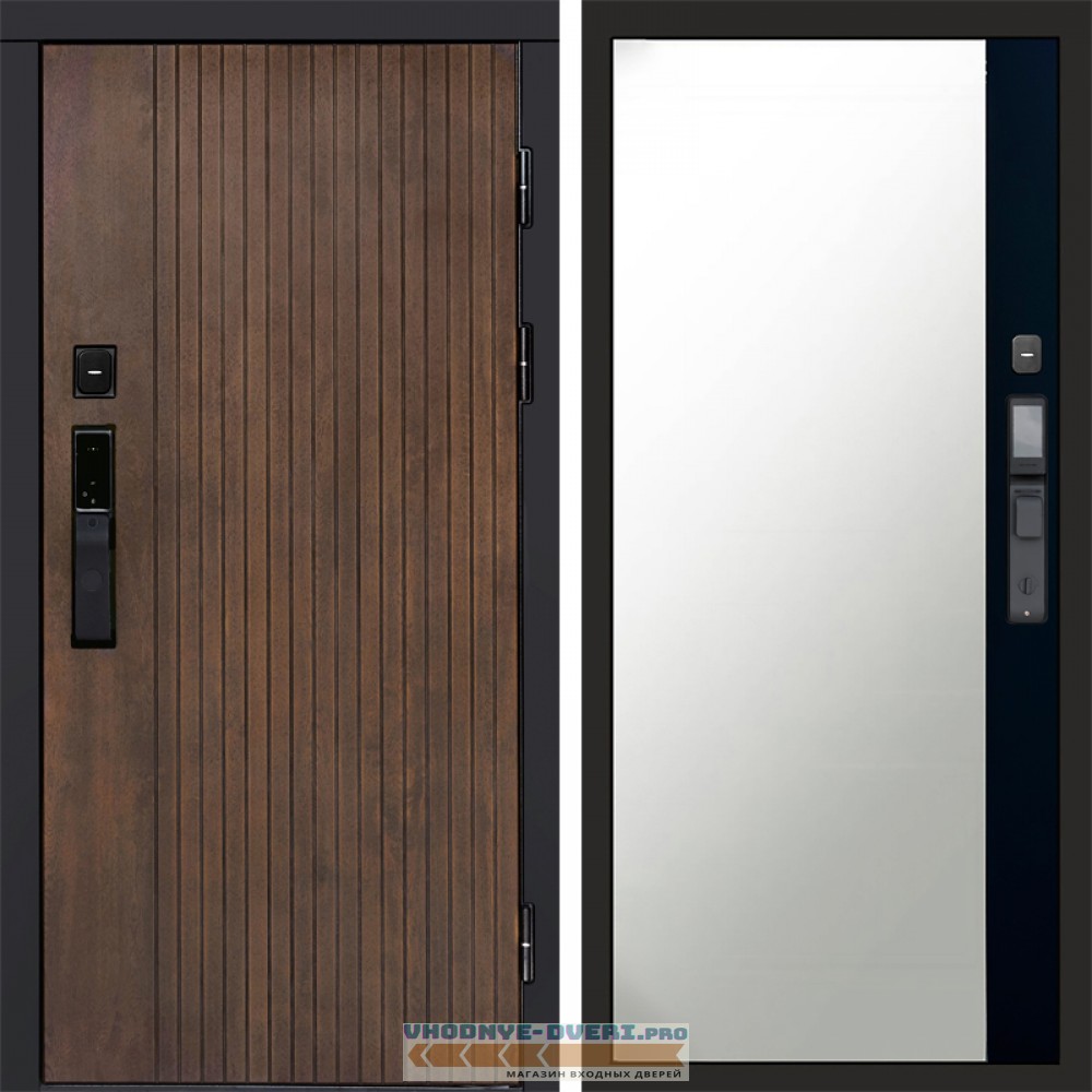 Дверь Termo Door  Smart (Смарт) Твист Ультра Зеркало фацет Черный кварц