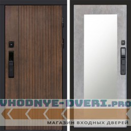Входная дверь  Smart (Смарт) Твист Ультра Зеркало триумф бетон светлый