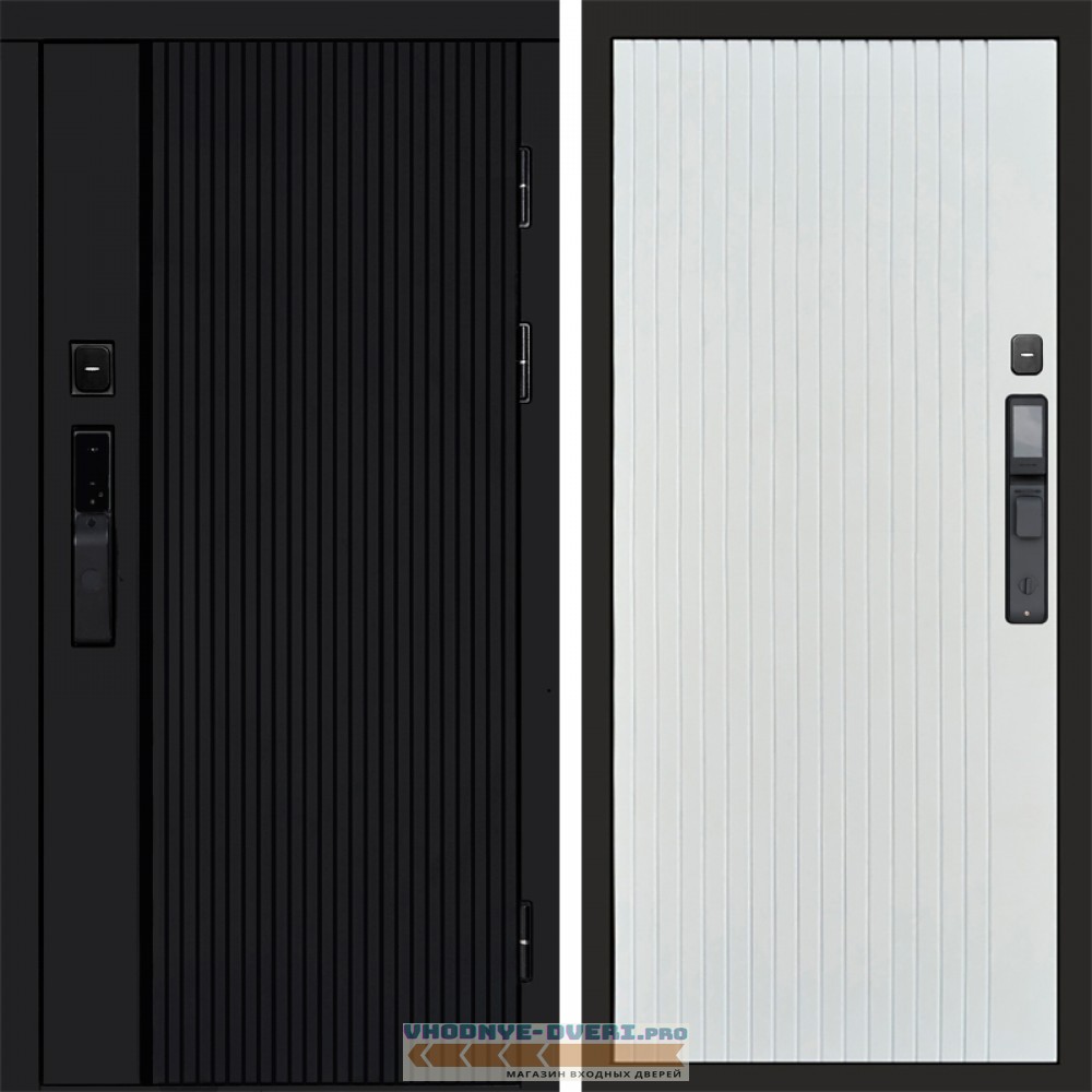 Дверь Termo Door  Smart (Смарт) Твист Блэк (Black) Flat Белый софт
