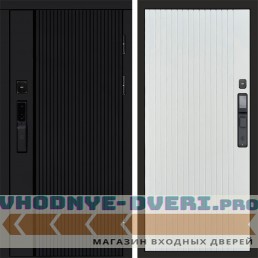 Дверь Termo Door  Smart (Смарт) Твист Блэк (Black) Flat Белый софт
