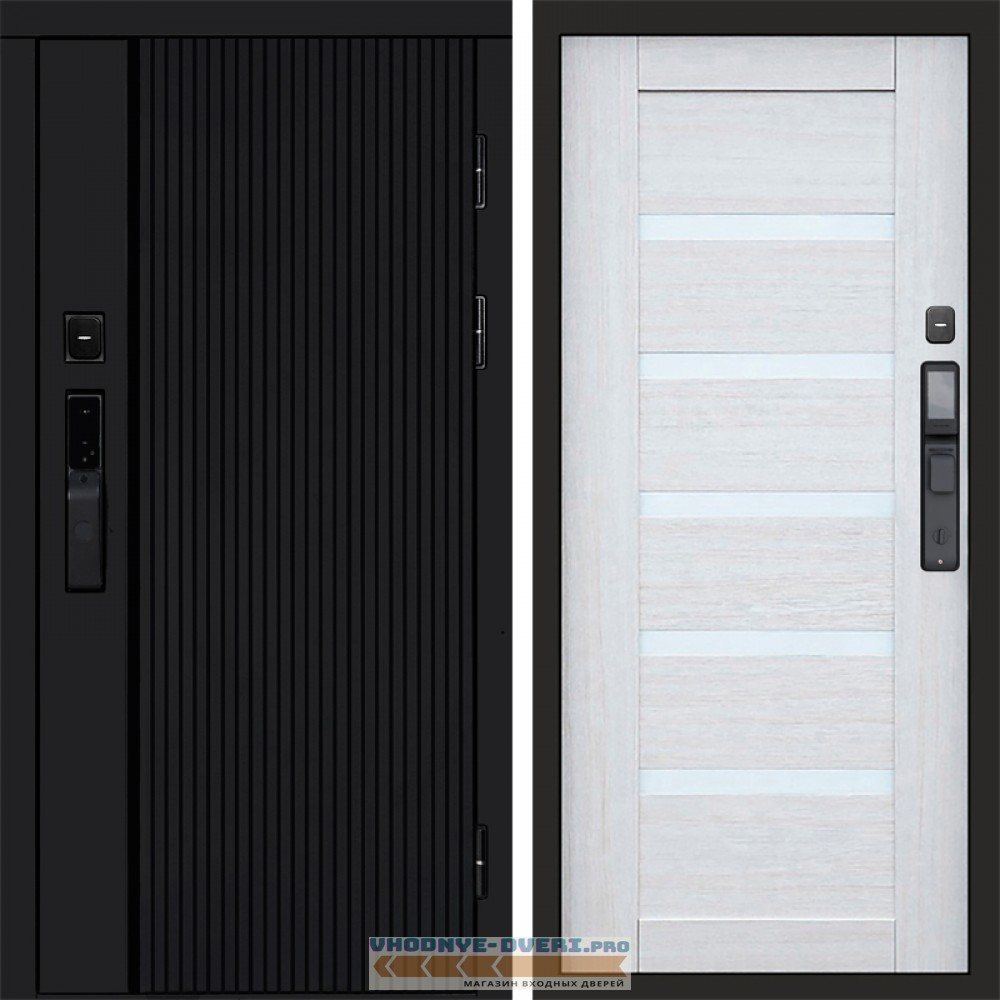Входная дверь  Smart (Смарт) Твист Блэк (Black) Царга лиственница белая