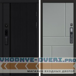 Дверь Termo Door  Smart (Смарт) Урбан Блэк (Black) Горизонт Grey софт