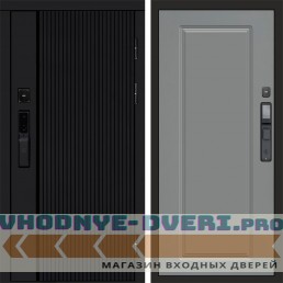 Входная дверь  Smart (Смарт) Твист Блэк (Black) Гранд Grey софт
