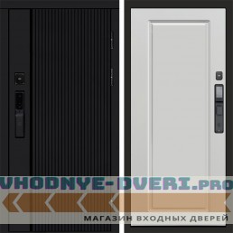Входная дверь  Smart (Смарт) Урбан Блэк (Black) Гранд Белый Софт