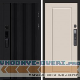 Входная дверь Termo Door  Smart (Смарт) Твист Блэк (Black) Гранд Слоновая кость