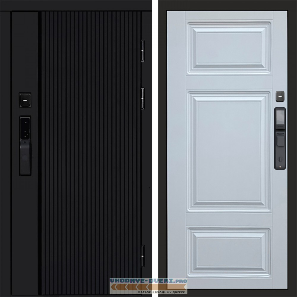 Дверь  Termo Door  Smart (Смарт) Твист Блэк (Black) Лион Белый софт