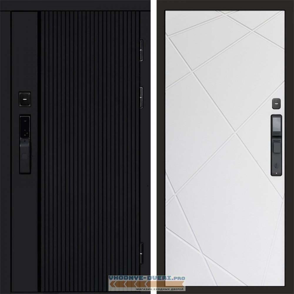 Входная дверь  Smart (Смарт) Твист Блэк (Black) Лучи белый